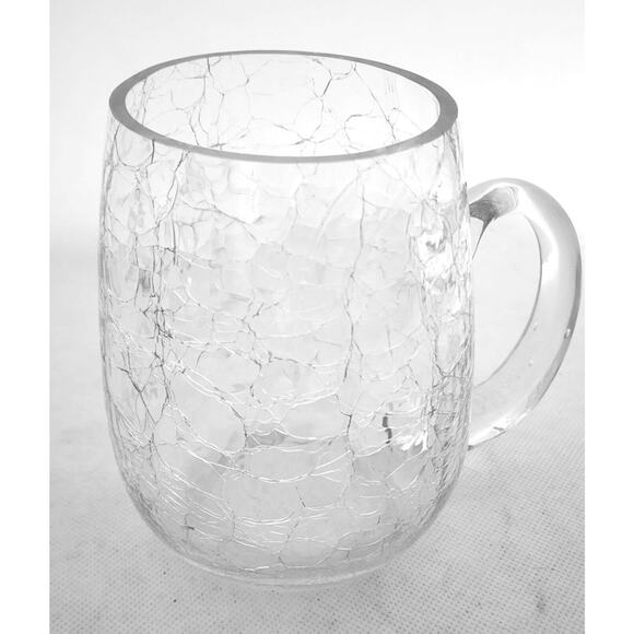 MUG/CUP-Clear-Crackle Finish-Large-Unique-Holds 20 oz (2.5 cups) - Picture 5 of 9